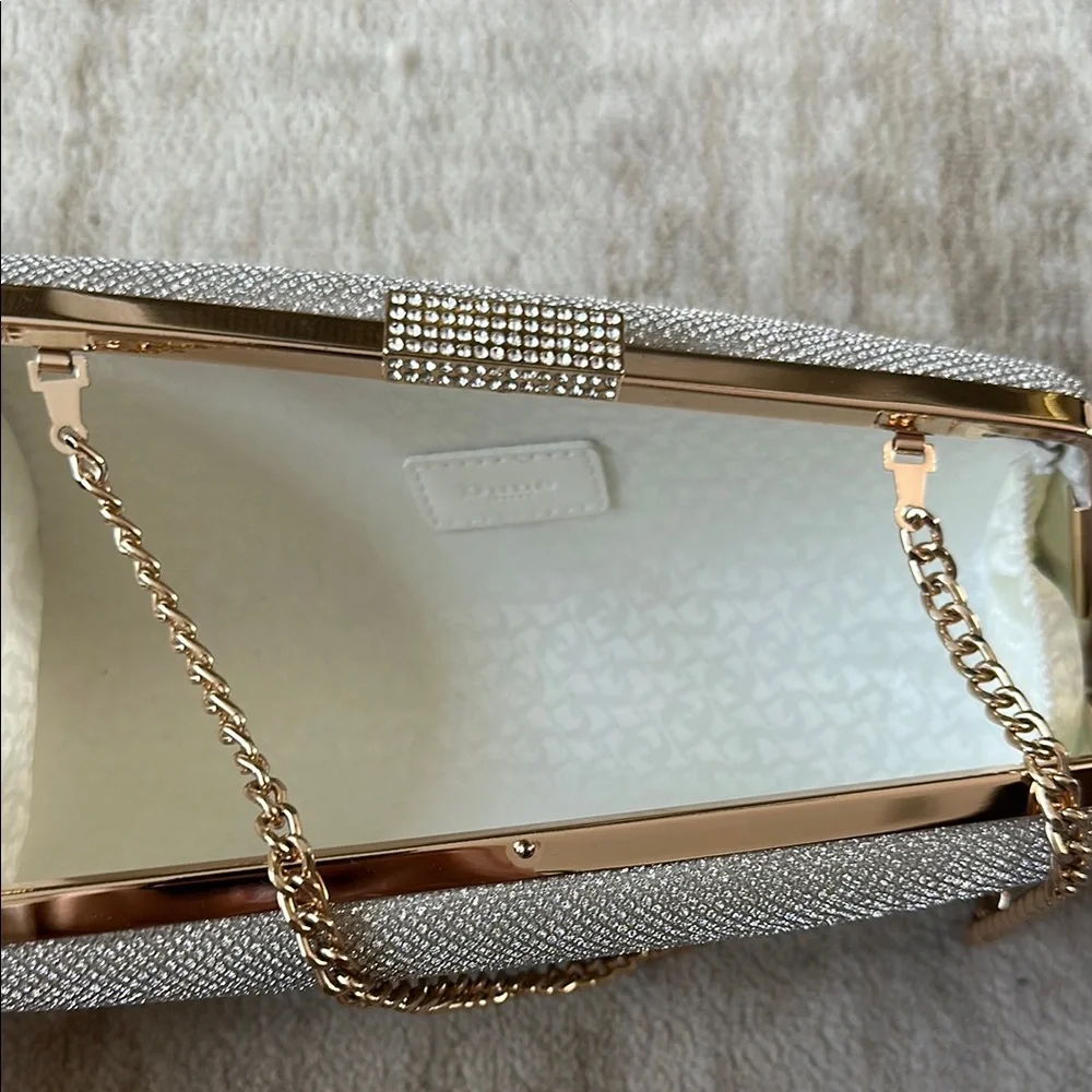 Sparkle Evening Clutch with Gold Chain Strap